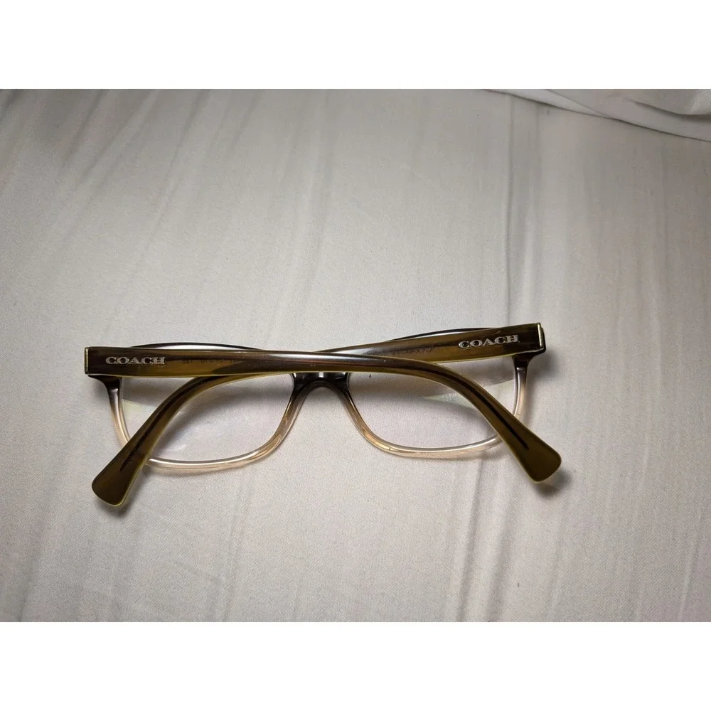 Coach Women's Eyeglasses HC6089 5400 Brown Green Clear Cat Eye 51-16-135